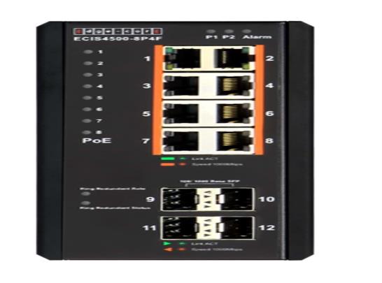 Edge Core ECIS4500-8P4F8 10/100/1000BASE-T PoE+ bağlantı noktası, 4 10/100/1000BASE-X SFP Yönetilebilir Ethernet Anahtarı